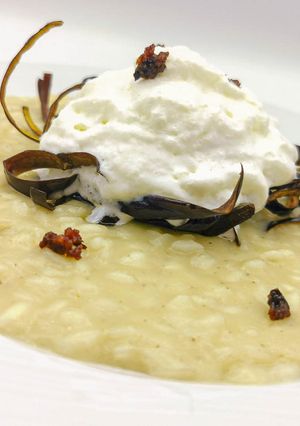 Foto di Risotto Riserva Cascina Alberona con Melanzane, Stracciatella e Guanciale