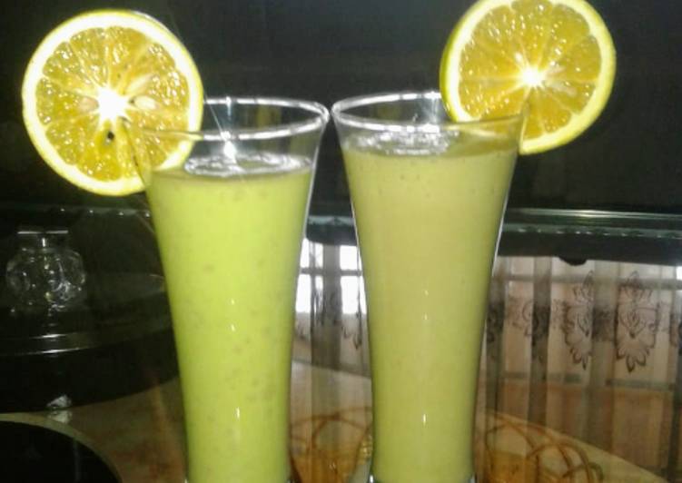 Orange..banana and avocado smoothie