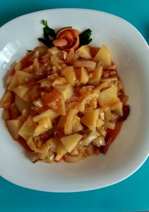 Krumplis lecsó recept fotója