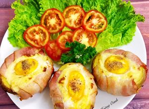 Hình của món Thịt Xông Khói Cuộn Khoai Tây.