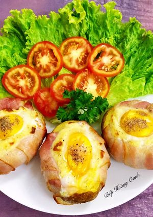 Hình của món Thịt Xông Khói Cuộn Khoai Tây.