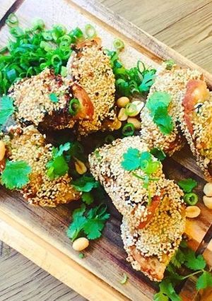 A picture of Sourdough prawn toast.