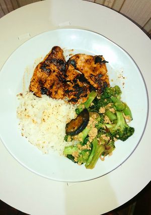 Foto resep Ayam bbq steak - sayur brokoli
