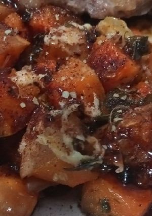 Una foto de Guarnición agridulce de zapallo anco para carne