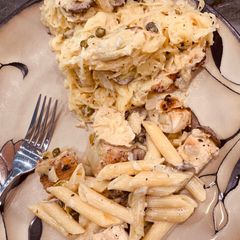 A picture of Creamy Artichoke Mushroom Cavatappi.