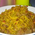 Tumis kembang kates ayam suwir