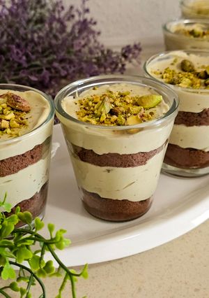 Pisztáciás pohárdesszert (cukormentesen) recept fotója