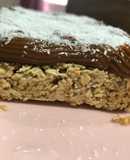 Tarta de avena, coco y dulce de leche. Sin harinas