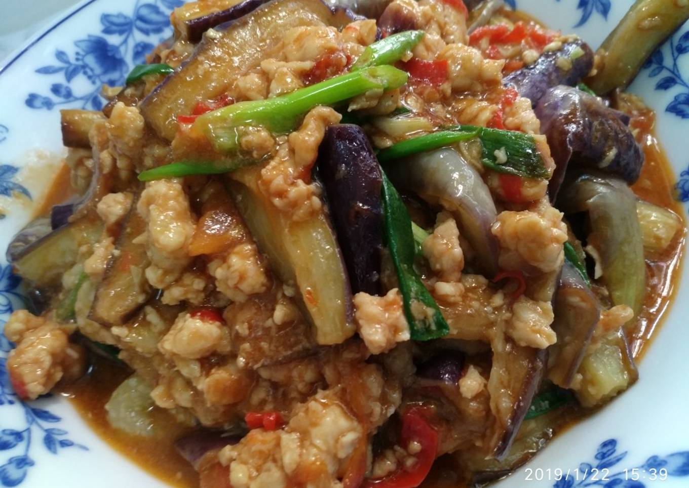 Balado terong dg daging ayam ala pelangi