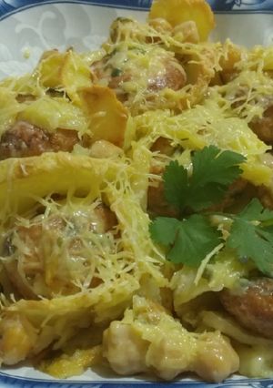 صورة لوصفة وريدات البطاطا بكريات الدجاج