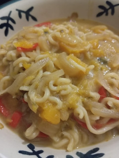 Una foto de Ramen vegano de calabaza