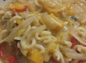 Una foto de Ramen vegano de calabaza