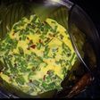 Banana leaf Green onion omelette