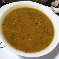 A picture of Green gram rasam.