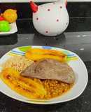 Lentejitas con hígado frito