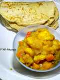 Naan bread and buttered potatoe curry soup