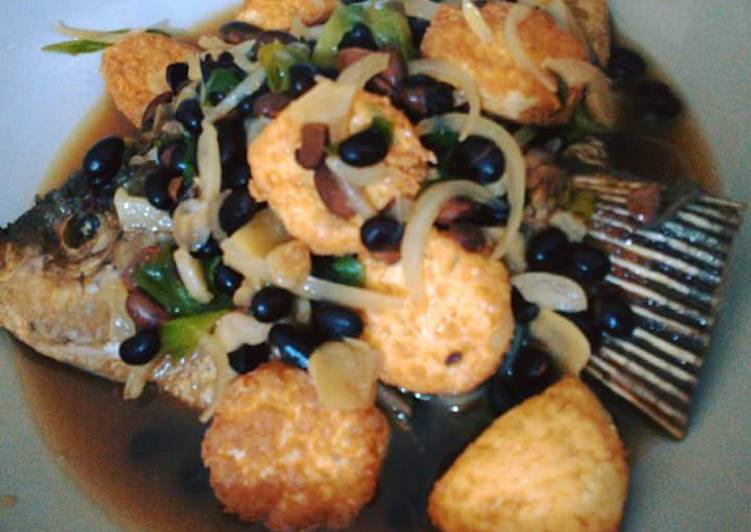 Bahan-bahan Gurame dan Tofu Tausi alias kacang kedelai hitam Sederhana Untuk Jualan