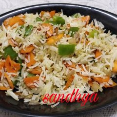 A picture of Tiranga veg pulav.