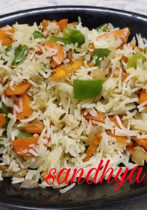 A picture of Tiranga veg pulav.