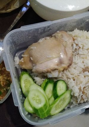 รูปของ ข้าวมันไก่หม้อหุงข้าวอย่างง่าย