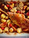Pierna de cordero lechal al horno