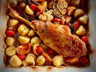 Pierna de cordero lechal al horno