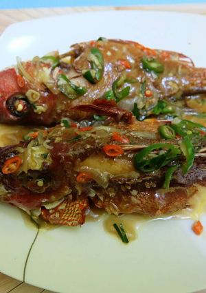 Foto resep Kakap merah siram cabe ijo