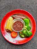 Bubur beras merah campur (mpasi 6 bln)