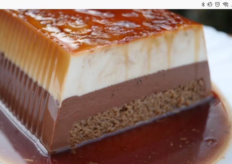 flan de chocolate y nata