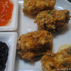 A picture of Deep fried Brie/ Camembert cheese.