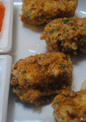 A picture of Deep fried Brie/ Camembert cheese.