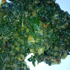 A picture of Fried spinach.