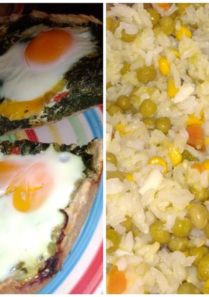 Una foto de Tarta de espinacas y ensalada