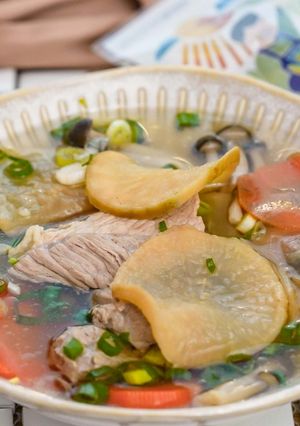 【蘿蔔錢肉片湯】小朋友吵著喝！清甜蘿蔔香氣簡單就能上桌 的食譜成品照片