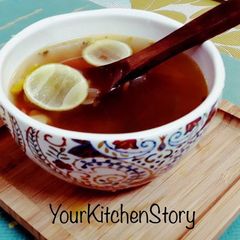 A picture of Veg clear soup for the soul.