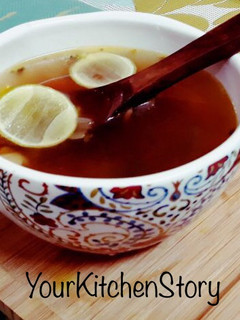 A picture of Veg clear soup for the soul.