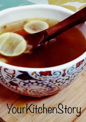 A picture of Veg clear soup for the soul.