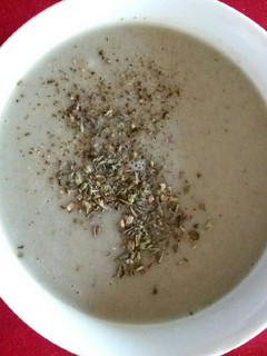 Una foto de Crema de berenjena y patata