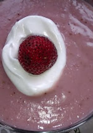 Una foto de Natilla de fresas