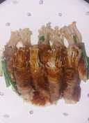Beef slice with enoki mushroom