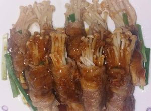 Foto resep Beef slice with enoki mushroom