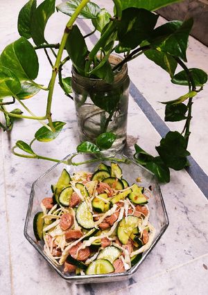 A picture of Crunchy and Spicy Cabbage Cucumber 🥒 Salad 🥗.
