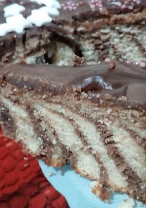 Φωτογραφία της συνταγής Zebra cake - Με ό,τι έχει το ντουλάπι! Συνταγή της Ασημένιας Μήλιου