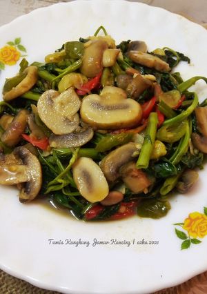 Foto resep Tumis Kangkung Jamur Kancing (bumbu tauco)