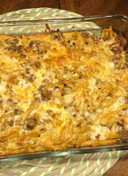 Penne pasta with ground beef