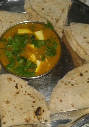 A picture of Matar Paneer.