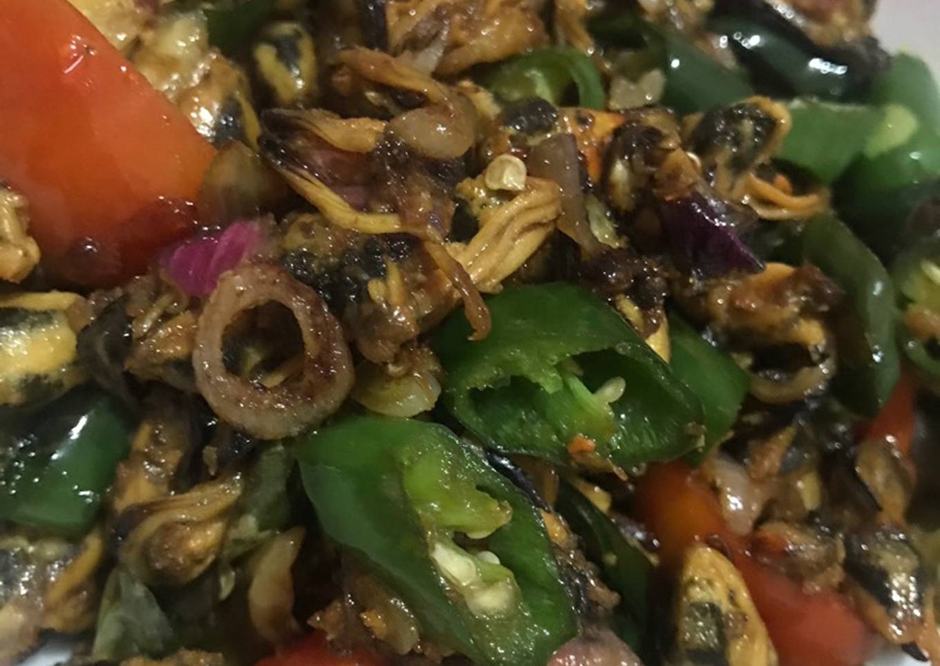 Kerang cabe ijo pedas