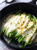 Ejotes con queso gratinado