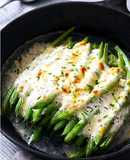 Ejotes con queso gratinado