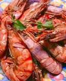 Tôm Xanh Hấp Rượu Vang Trắng